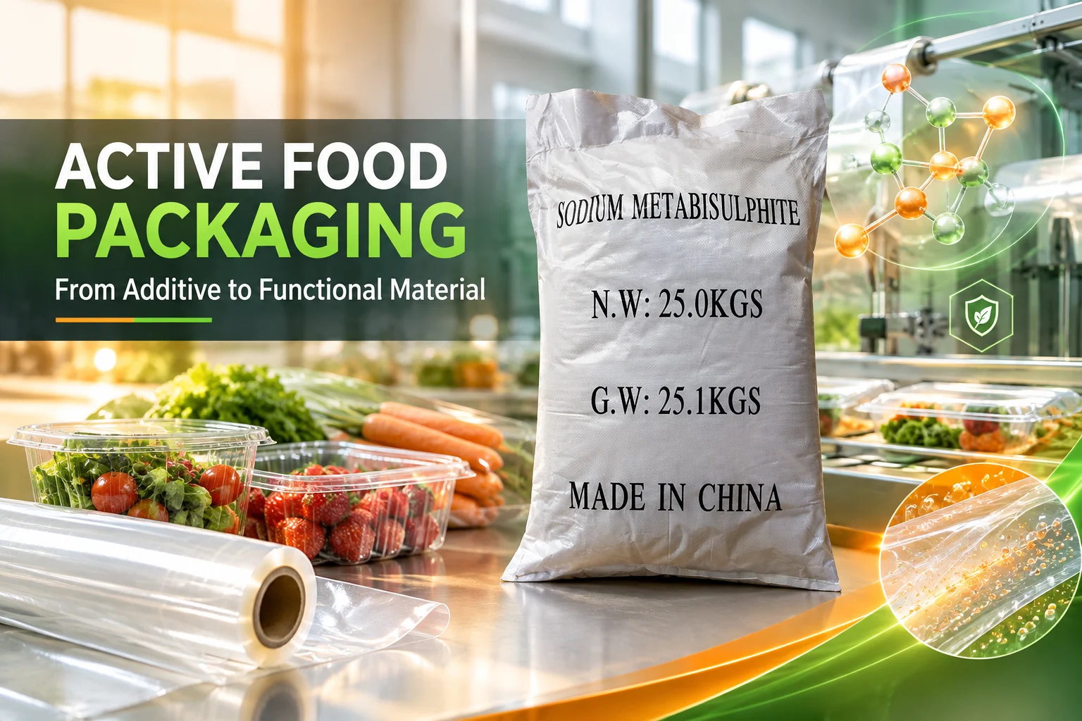 sodium metabisulfite in active food packaging